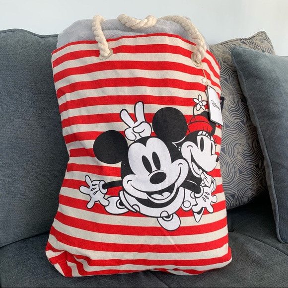 ⭐️ Vintage Design Mickey and Minnie Canvas Tote Beach Bag - Picture 7 of 8
